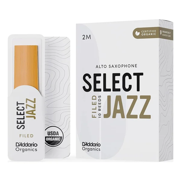 D'Addario Organik Select Jazz Filed Alto Saksafon Dilleri - Saksafon Boruları - İlk ve Tek Organik Kamış Borusu - 2 Orta, 5 Paket - Görsel 2