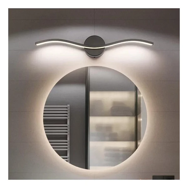 Fer Avize Diana Modern Tasarım Siyah Renk Gün Işığı Ledli Banyo - Mutfak - Salon Led Duvar Aplik - Görsel 2