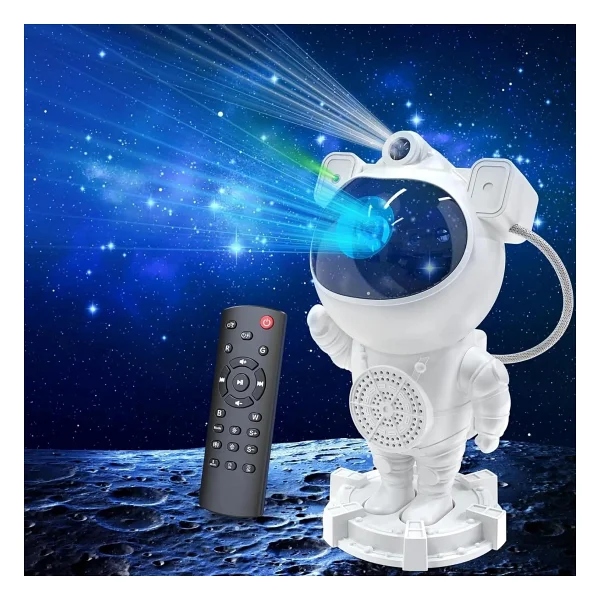 Coverzone Astronot Projektör Bluetooth Bağlantılı ve Uzaktan Kumandalı Ambians Gece Lambası Uzay Efektli Galaksi ve Yıldız Yansıtma 12cm x 22cm MXS-003 (MXS-003) - Görsel 2