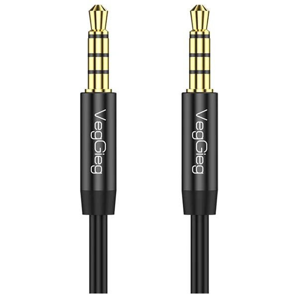Veggieg 3.5mm Jack Trrs Hi-fi Örgülü Aux Mikrofon Ve Ses Kablosu 2 Metre - Görsel 2