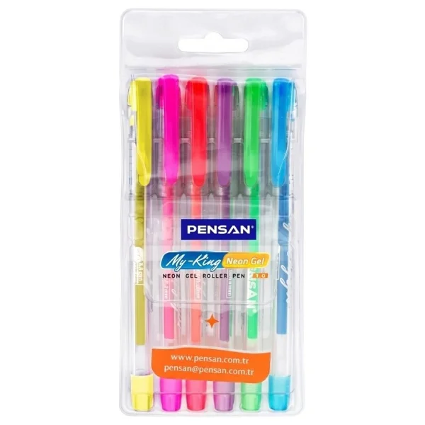 Pensan My King Neon 6 Renk Jel Kalem - Görsel 2