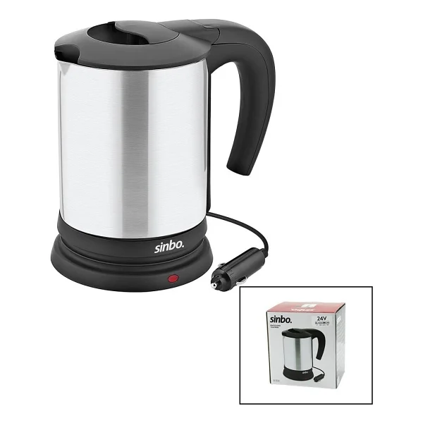Sinbo Sk-8034 24V Araç İçi Kettle Paslanmaz Çelik Su Isıtıcısı 0.8Lt 200W Çakmaklık Fişli Plastik Kapak - Kulp Bx40 - Görsel 2
