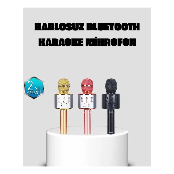Taşınabilir Karaoke Mikrofon - Bluetooth, USB ve Aux Girişli - Görsel 6