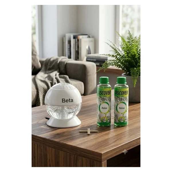 Discover Sihirli Küre Geniş Alan Kokulandırma Makinesi Işıklı Beyaz + 2 Adet 150 ml. Relax Solüsyonu - Görsel 4