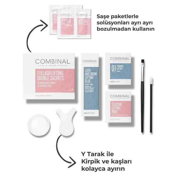 Combinal Kirpik Lifting ve Kaş Laminasyon Orta Set (45-50 Uygulamalık) - Görsel 6