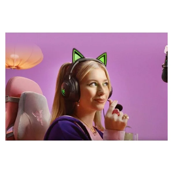 Razer Kraken Kitty V2 RZ04-04730100-R3U1 Siyah RGB 7.1 USB Kablolu Kulak Üstü Oyuncu Kulaklığı - Görsel 2