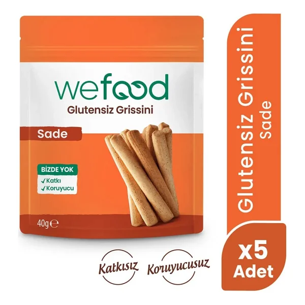 Wefood Glutensiz Grissini Sade 40 g 5'li - Görsel 3