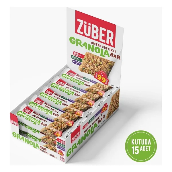 Züber Antep Fıstıklı Granola Bar 25g x 15 Adet - Görsel 3