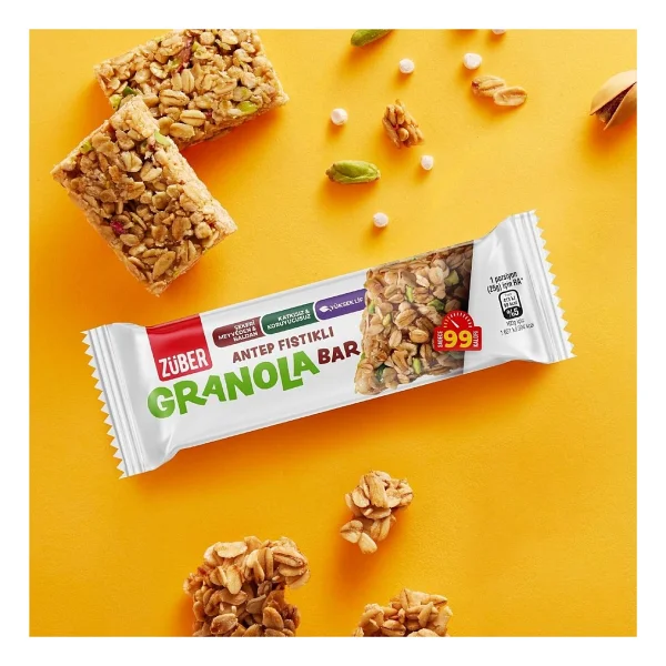 Züber Antep Fıstıklı Granola Bar 25g x 15 Adet - Görsel 4