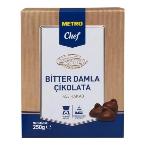 Metro Chef Bitter Damla Çikolata 250 gr - Görsel 2