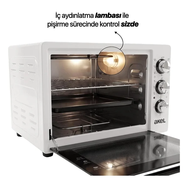 Akel AF340L 34 lt Beyaz Midi Fırın - Görsel 8