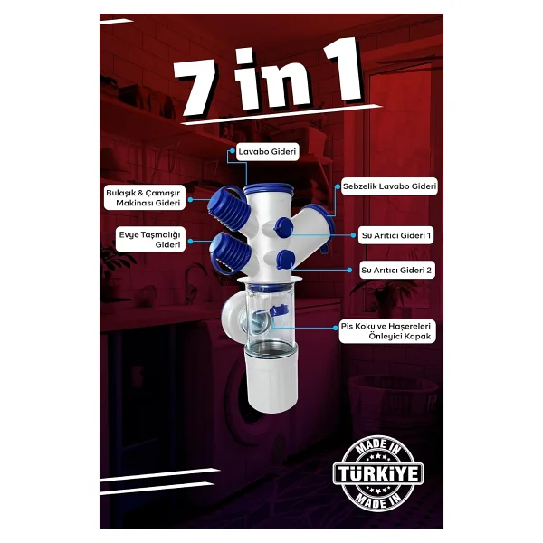 SUROBOTİC Yeni Nesil Arıtma 7 in 1 Mutfak Ve Banyo Lavabo Altı Sifon Toplayıcı - Görsel 5
