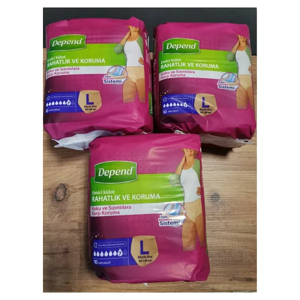 Depend Emici Külot Kadın Büyük Boy L 30'lu Hasta Bezi - Görsel 5