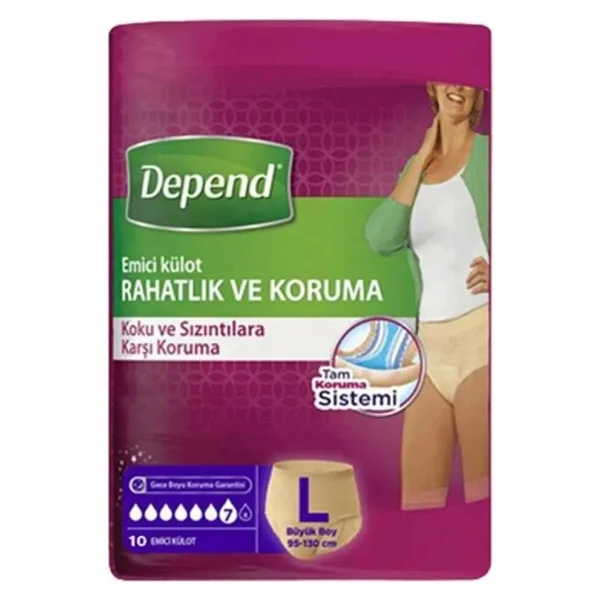 Depend Emici Külot Kadın Büyük Boy L 30'lu Hasta Bezi - Görsel 8