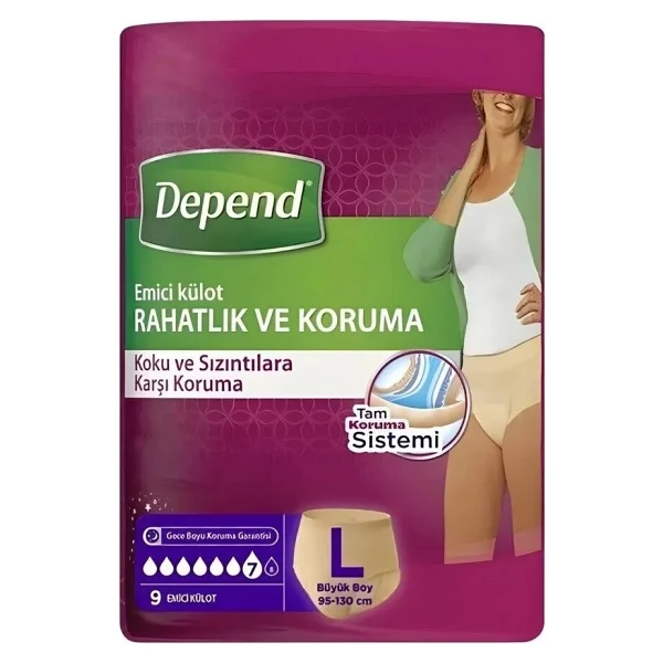 Depend Emici Külot Kadın Büyük Boy L 30'lu Hasta Bezi - Görsel 9