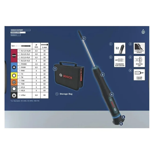 Bosch Pro 1600A039PN 14 Parça Hassas Tornavida Seti - Görsel 3