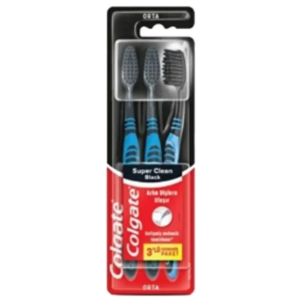Colgate Super Clean Black 1+1 Diş Fırçası - Görsel 3