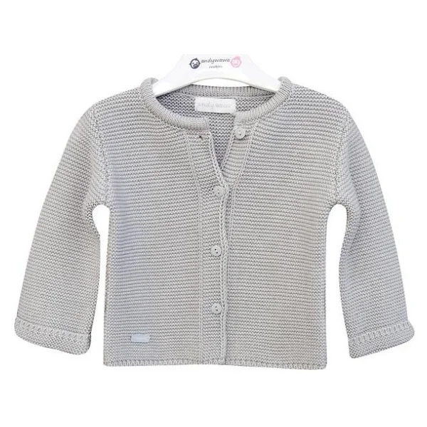 Andywawa AC24333 Basic Bebe Ceket Grey Melange - Görsel 5