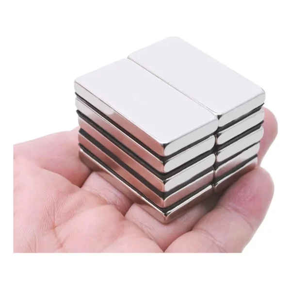 1 Adet 40X20X5MM Neodyum Magnet Güçlü N35 Mıknatıs Köşeli Nikel Kaplama ( Lisinya ) - Görsel 7