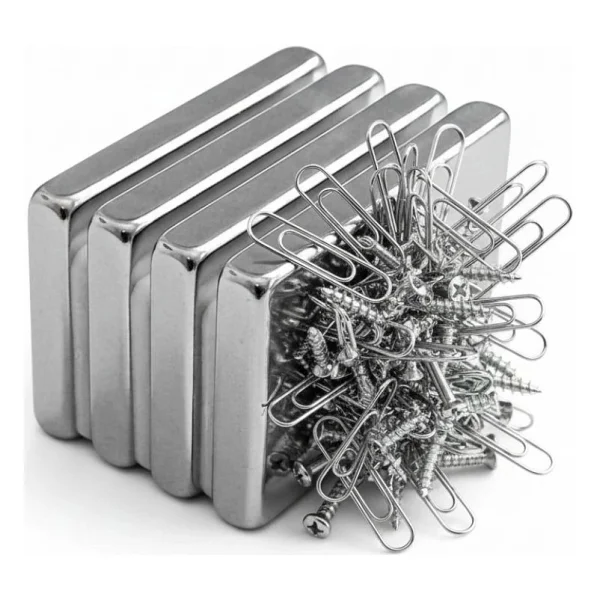 1 Adet 40X20X5MM Neodyum Magnet Güçlü N35 Mıknatıs Köşeli Nikel Kaplama ( Lisinya ) - Görsel 8