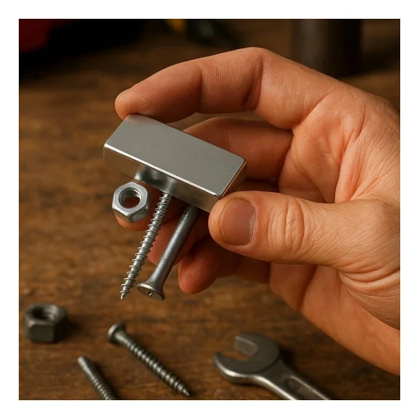 1 Adet 40X20X5MM Neodyum Magnet Güçlü N35 Mıknatıs Köşeli Nikel Kaplama ( Lisinya ) - Görsel 9