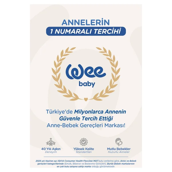 Wee Baby 853 Klasik Plus Geniş Ağızlı No:2 6-18 Ay Normal Akış Biberon Emziği - Görsel 6