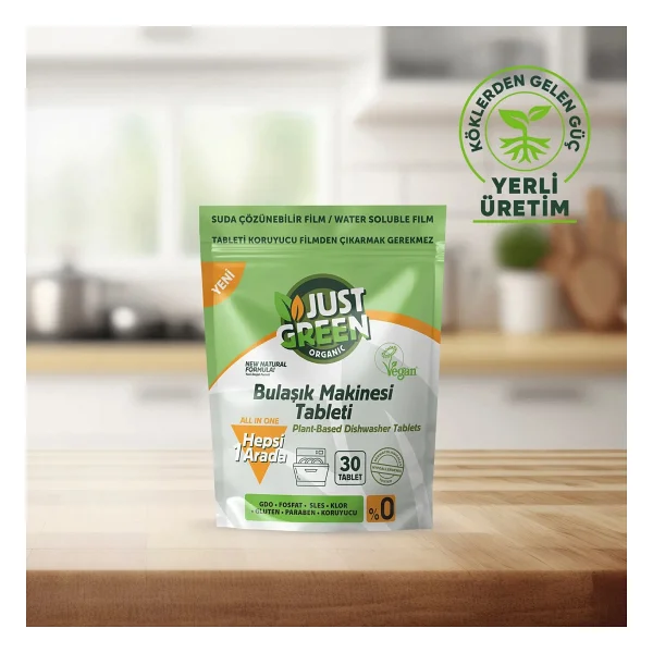 Just Green Organic Bulaşık Makinesi Tableti 30'lu - Görsel 5