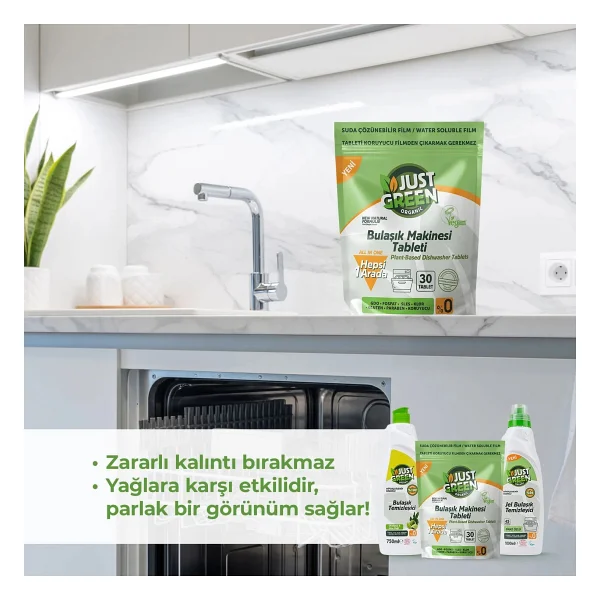 Just Green Organic Bulaşık Makinesi Tableti 30'lu - Görsel 8