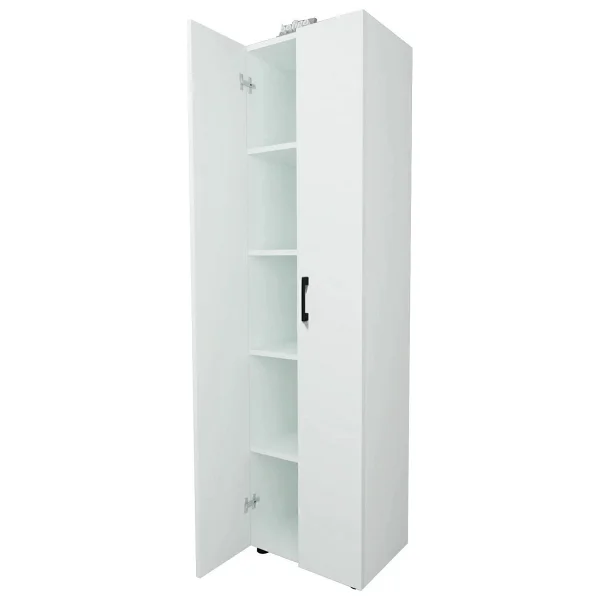 Bofigo 5 Raflı 2 Kapaklı Klasörlük Dolabı Mutfak Dolabı Banyo Dolabı Çok Amaçlı Dolap Cansu Beyaz - Görsel 7
