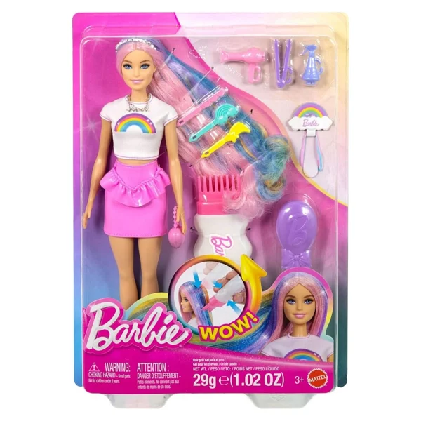 Barbie Gökkuşağı Saçlar Sarı Saç Bebeği JJP07 - Görsel 9