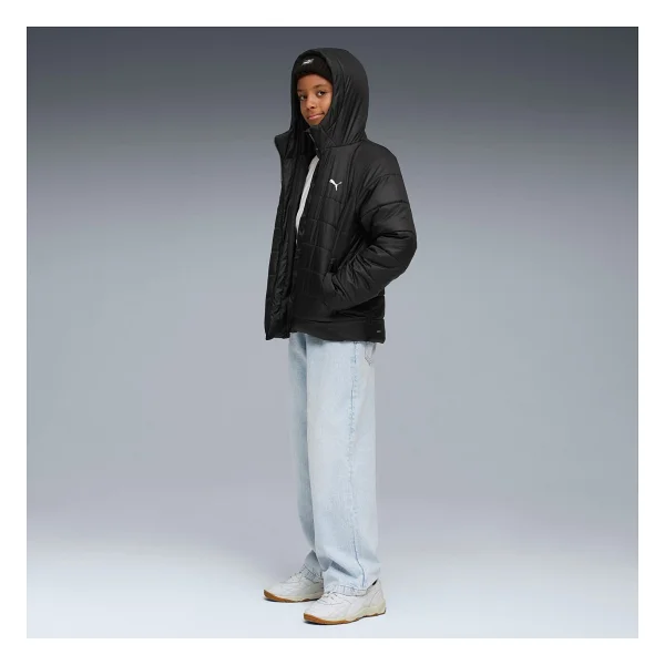 Puma Essentials 685226-01 Kapüşonlu Siyah Çocuk Şişme Mont - Görsel 3