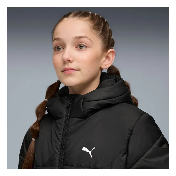 Puma Essentials 685226-01 Kapüşonlu Siyah Çocuk Şişme Mont - Görsel 4