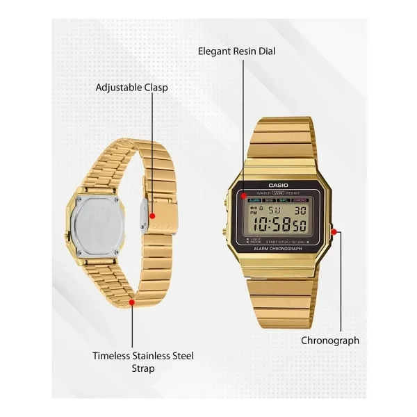 Casio Standart A700W Çelik Kordon Kol Saati - Görsel 4