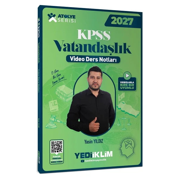 Yediiklim Yayınları 2026 KPSS Genel Kültür Atölye Vatandaşlık Video Ders Notları - Görsel 2