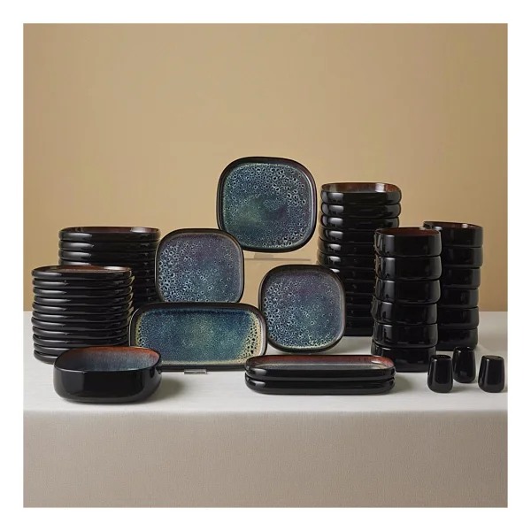 Karaca Earth Collection Galactic Shiny Black 55 Parça 12 Kişilik Yemek Takımı - Görsel 2