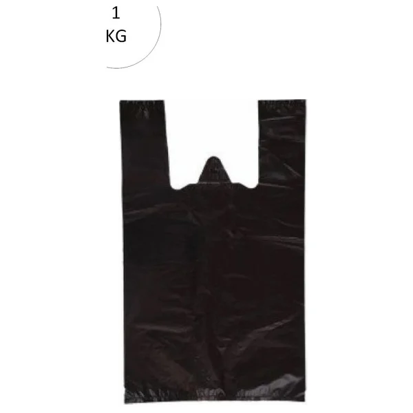 Siyah Atlet Poşet Orta Boy 29x50 cm Takriben 85 Adet 1 Kg - Görsel 2
