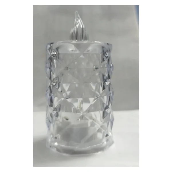 Led Mum Şeffaf Kristal LED Mum Pilli Alevsiz Çay Mumu Düğün Doğum Günü Ortam Işığı Midi - Görsel 3