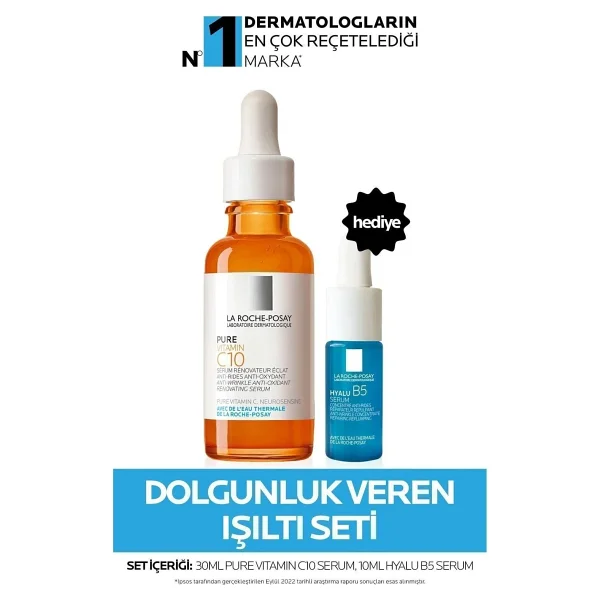 La Roche-Posay Vitamin C10 30 ml + Hyalu B5 10 ml Serum Seti - Görsel 2