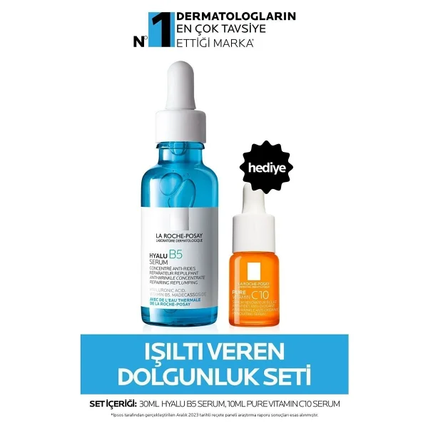 La Roche-Posay Hyalu B5 Dolgunlaştırıcı 30 ml & Vitamin C10 Işıltı Veren Yüz Serumu 10 ml - Görsel 2