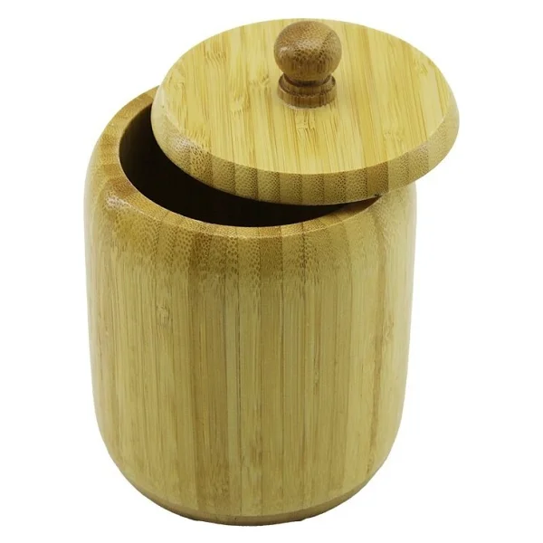 No-10 Ahşap - Bambu Şekerlik Kapaklı Çap: 9cm Derinlik: 10.5cm - Görsel 2