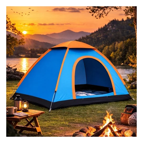 3 Kişilik Yarı Otomatik Kurulum Kamp Çadırı - Suya Dayanıklı, Taşıma Çantalı Outdoor Aile Çadırı, Piknik, Plaj ve Doğa 200X150X110 cm - Görsel 6