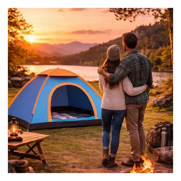 3 Kişilik Yarı Otomatik Kurulum Kamp Çadırı - Suya Dayanıklı, Taşıma Çantalı Outdoor Aile Çadırı, Piknik, Plaj ve Doğa 200X150X110 cm - Görsel 5