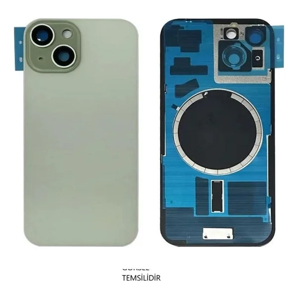 İphone 15 Arka Pil Kapağı Full Nfc Li Lensli- Cam - Görsel 4