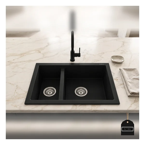 RealStone Bergama P018 1.5 Gözlü Beyaz Granit Eviye - Görsel 6