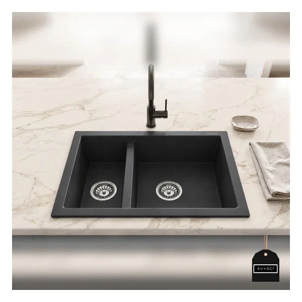RealStone Bergama P018 1.5 Gözlü Beyaz Granit Eviye - Görsel 8
