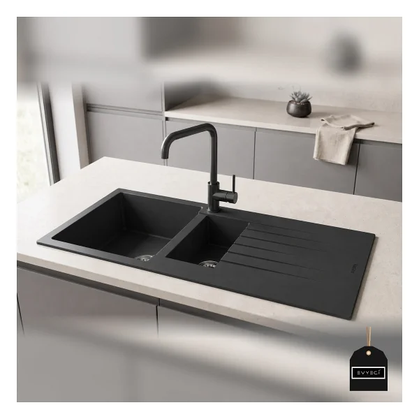 RealStone Troya P005 100 Tezgah Üstü Granit Eviye - Görsel 8