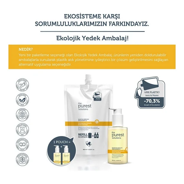 The Purest Solutions Exfoliating Salisilik Asit Refill 400 ml Yüz Temizleme Jeli - Görsel 3