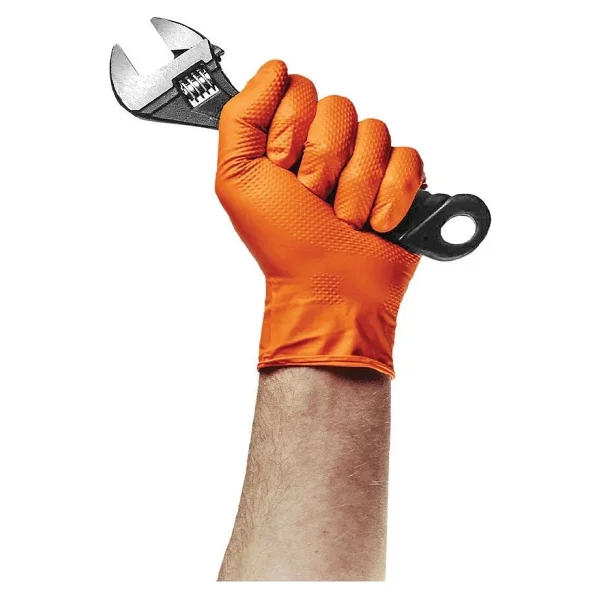 Dolphin Powergrip Ekstra Kalın Turuncu Nitril Eldiven (L) 50'Li - Görsel 9