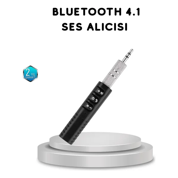 Mini Bluetooth Ses Alıcısı 3.5mm Girişli Kablosuz Müzik Adaptörü - Görsel 2