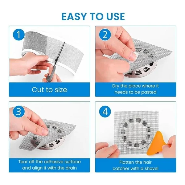 Mutfak Lavabo Duşakabin Küvet Süzgeci Saç Toplayıcı Banyo Gider Tıkanma Önleyici Elek Kesilebilir Pvc File, Herhangi Bir Uzunlukta Kendin Yap Kullan At Duş Tahliyesi Kapak Süzgeci 4 Metre - Görsel 2